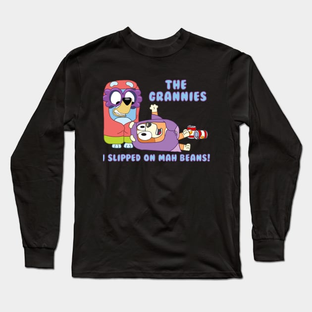 The Grannies I Slipped On Mah Beans Bluey Long Sleeve T-Shirt by MiaGamer Gear